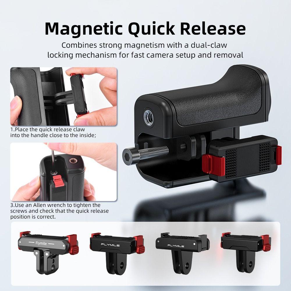Quick Release Xplorer Grip Kit Handle Shutter Button Plastic Handle Street Grip Holder Frame Lightweight for DJI Osmo Action 6