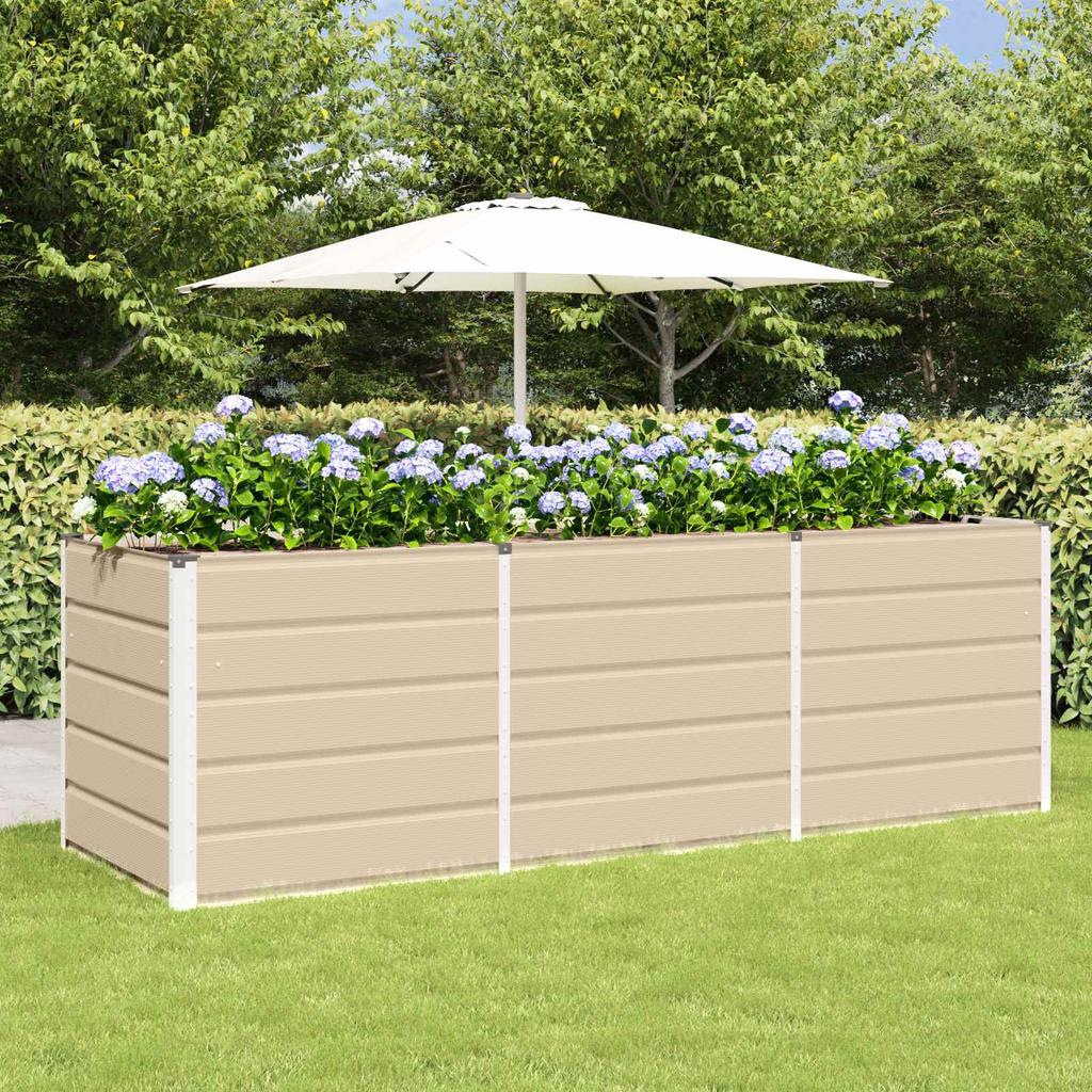 Plant Pot Ivory 240 X 80 X 75 Cm Steel