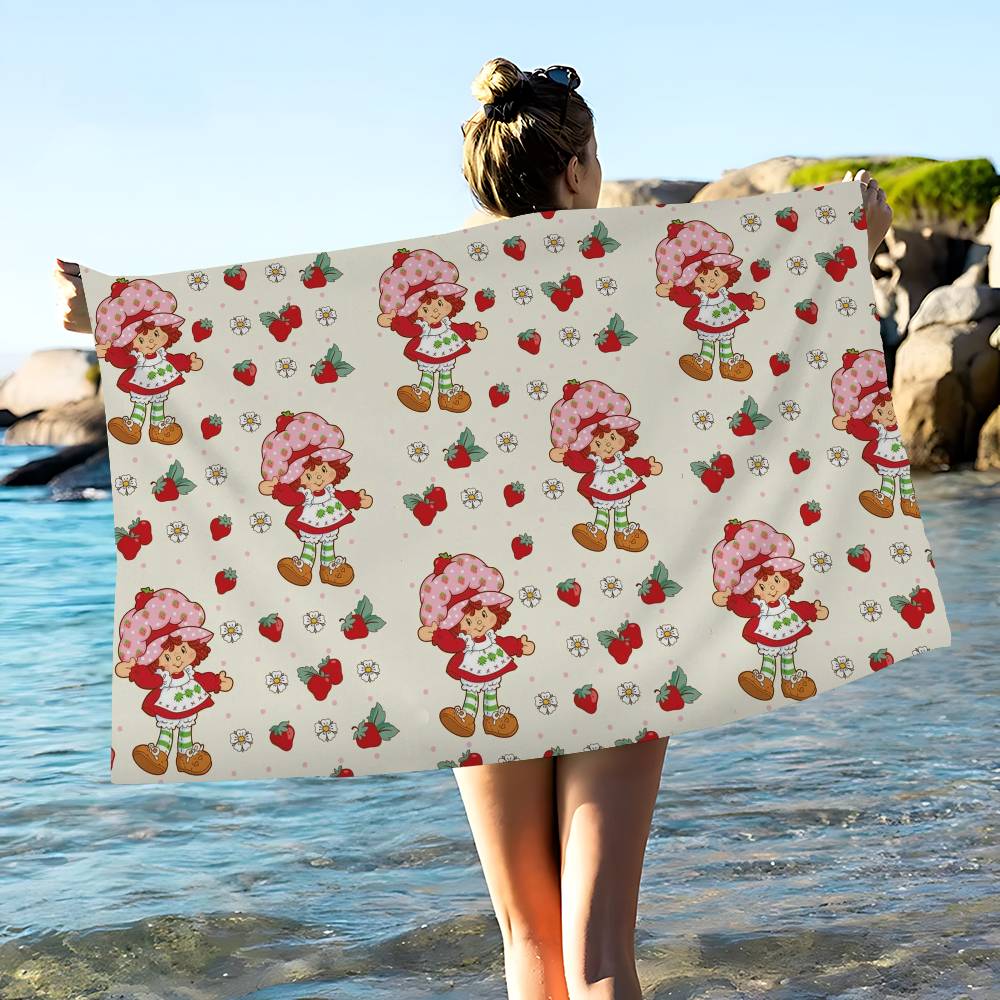 Strawberry Shortcake Microfiber Printed Beach Towel Mountain Climbing Yoga Beach Swimming Running Absorbent Soft Towel