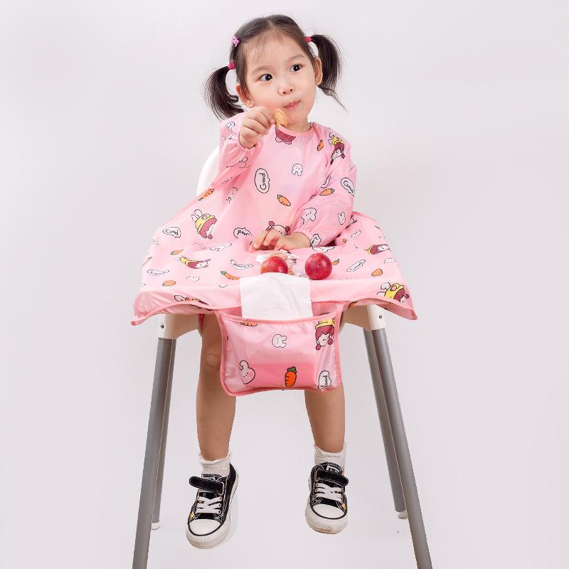 Children's Waterproof High Chair Food Bib Coverall