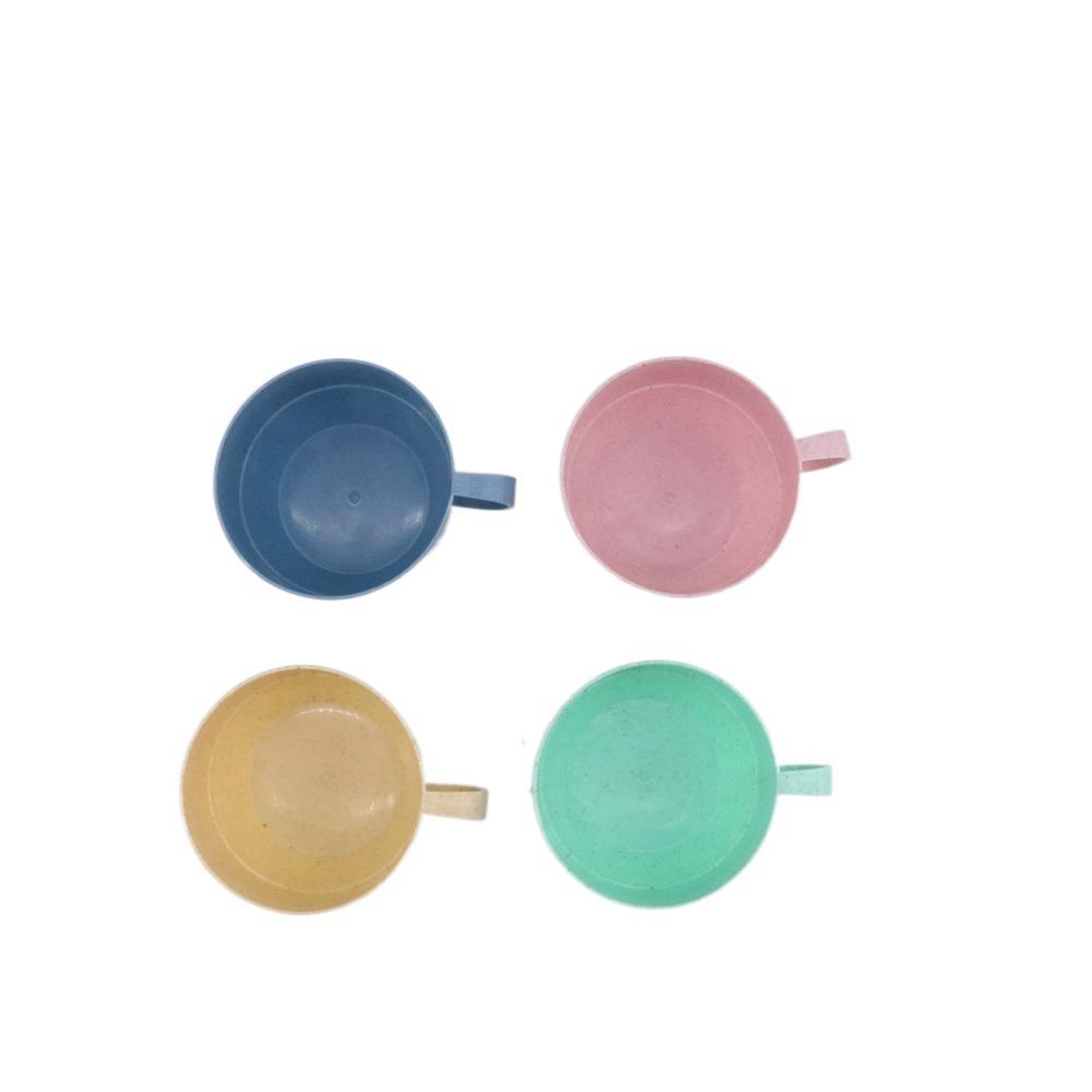 with Handle Kitchen Supplies Flat Bottom Reusable Drinkware Wheat Straw Cup Drinking Cup Coffee Mug