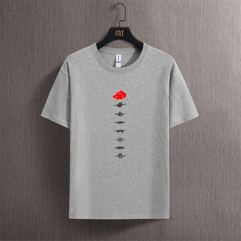2024 New Mens and Women S Nine Tailed Fire T-shirt Shadow Ninja Short Sleeve Anime Surrounding Fashion Trend Top T-shirt Summer