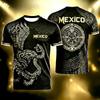 Summer Mexico Print T Shirt for Men Funny 3D Eagle Pattern Tees Football Sports Kids Fashion Print Casual Women Short Sleeve