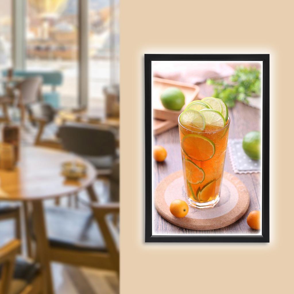 Bymaocar 18" X 24" LED Ramka na Plakaty, Ścienny Podświetlany Wyświetlacz Lightbox na Plakaty Filmowe, Zdjęcia i Znaki - Podświetlany LED Light Box