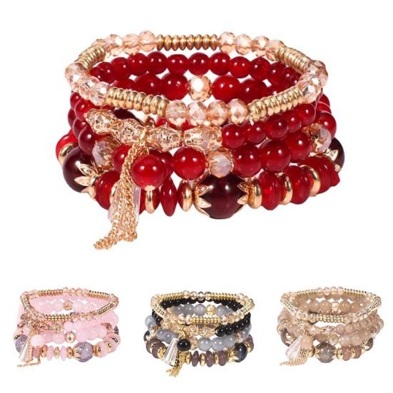 Bracciale Bohémien In Legno Con Albero Della Vita E Nappa - Gioiello Etnico Fatto A Mano