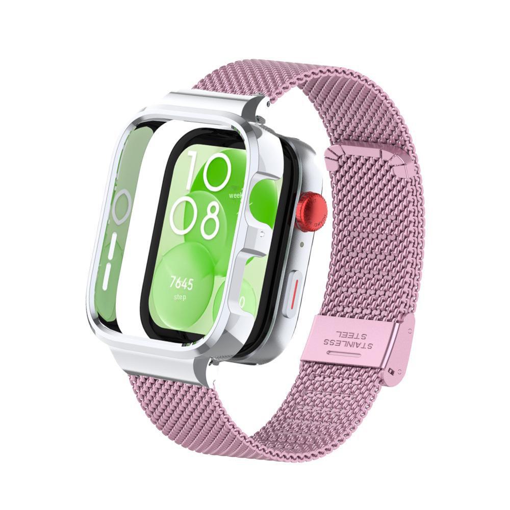 

Совместимый ремешок Milanese для Huawei Watch Fit3 - утолщенная сетка из цинкового сплава Milanese buckle strap for Huawei Watch Fit3 роза розовый