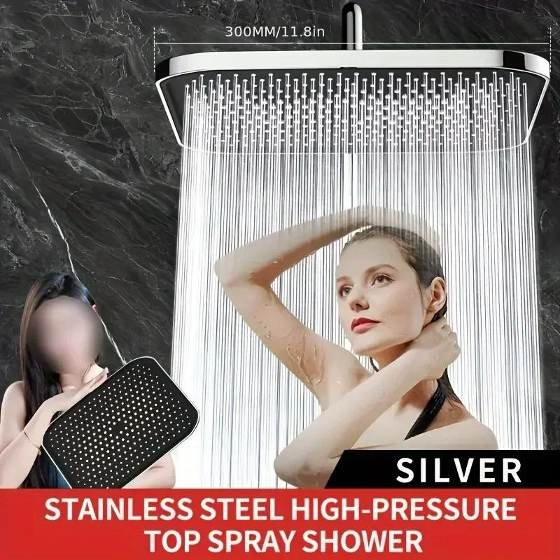 Pressurized Combination Set Shower Head Set Household Square Large Panel Universal Bathroom Large Water Shower