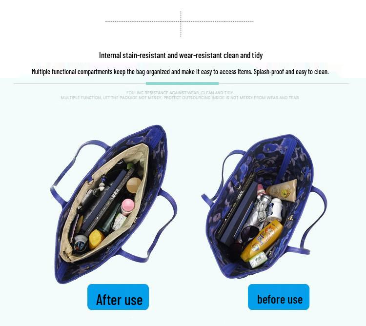 Waterproof Double-Layer Oxford Cloth Large Capacity Makeup Bag with Inner Storage