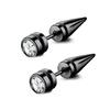 1 Pairs Black Stainless Steel Earrings Punk Unisex Geometry Simple Trend Fashion Drop Earrings Women Men Gothic Stud Earrings