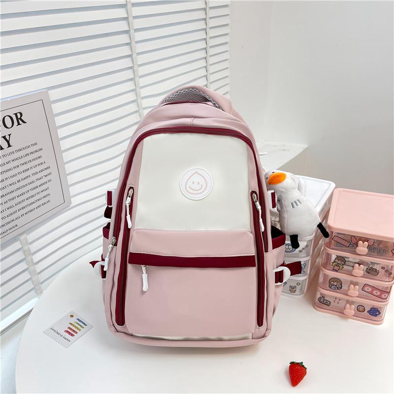 Schoolbag schoolbag girls ins style Korean version of junior high school students large-capacity backpack simple middle school students casual 