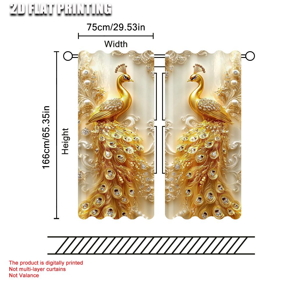 2pc,   Curtains peacock (3 Versatile Polyester,Without Electricity Festive Wall Decor Perfect for Various room decor aesthetic