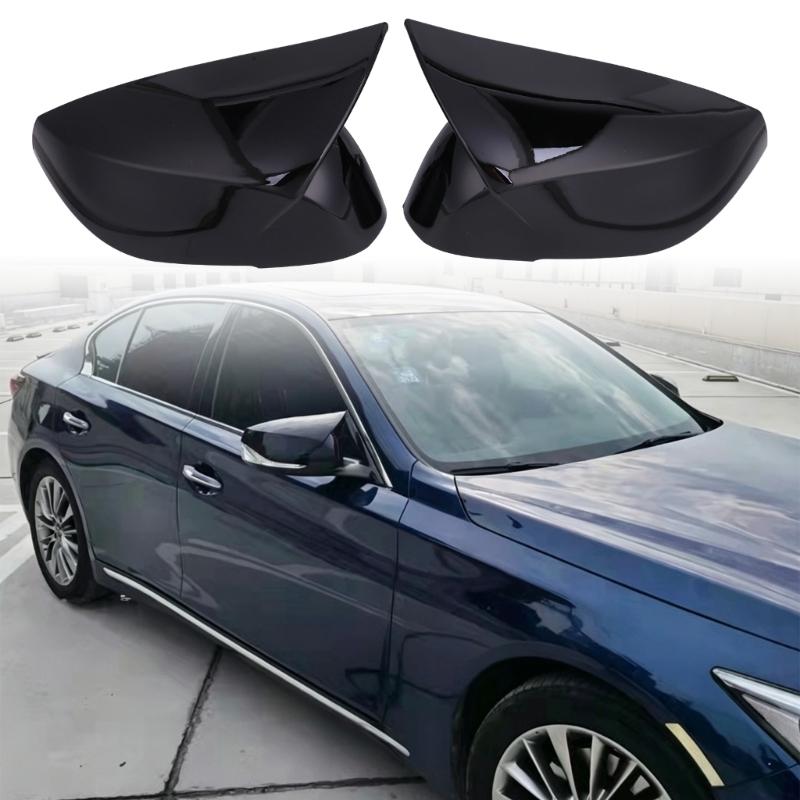 Side Mirror Housing Covers, Molded ABS Pair with Clearance Around Integrated Turn Signals After Adhesive Installation