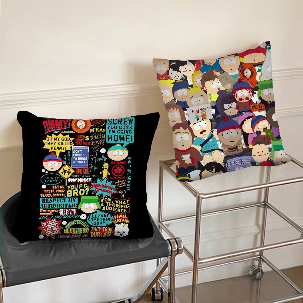 Funny S-South-P-Park Anime Pillow Case Square Pillow Bedroom Sofa Leisure Comfort Cushion Car Living Room Home Decoration
