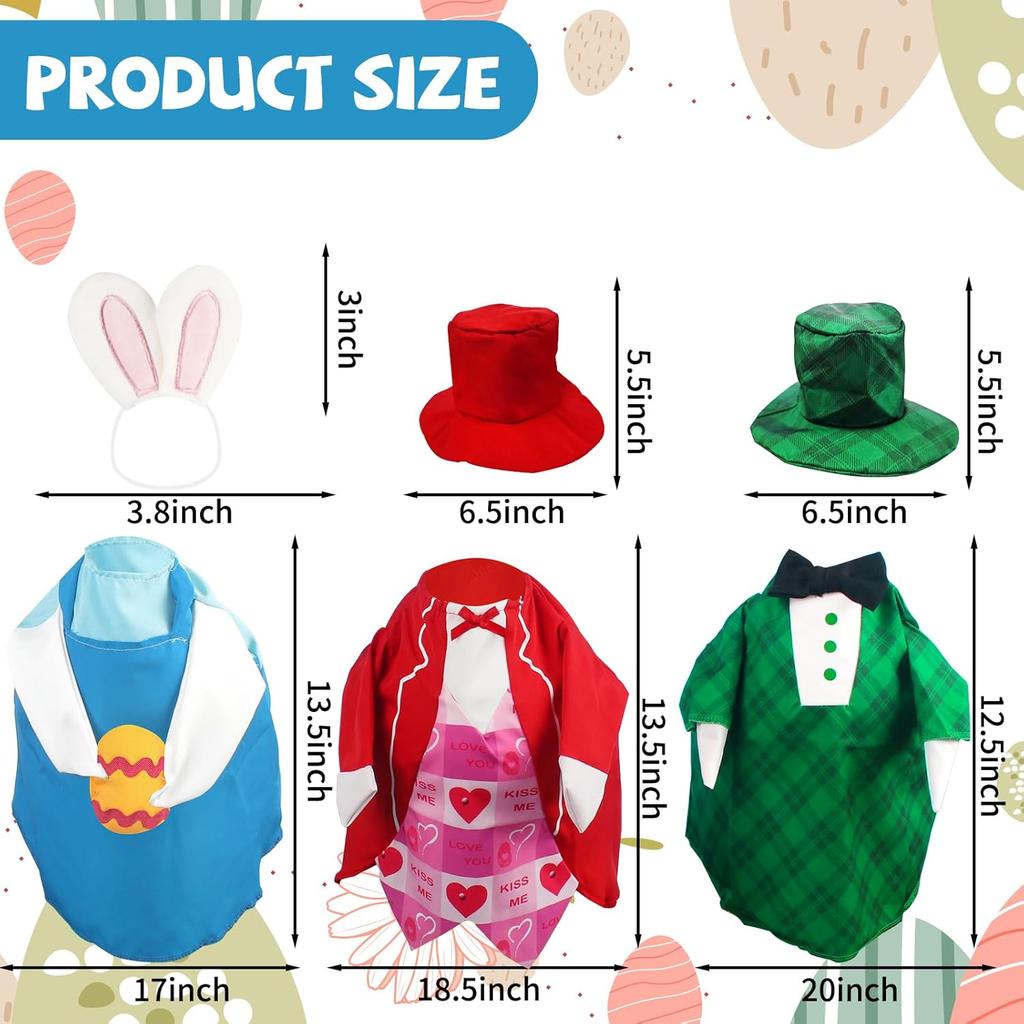 3 Pcs St. Patrick's Day Goose Outfits Valentine's Day Goose Costume Cute Easter Goose Clothes Porch Goose Outfits