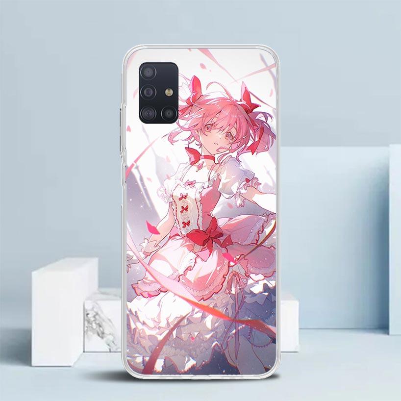 Madoka Magica Anime Soft Cover for Samsung Galaxy A12 A22 A32 A52 A72 A02S Phone Case Note 20 Ultra 10 S10 Plus A51 A71 A50S A20