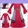 Stunning Hua Mulan Red Princess Fancy Dress For Kids Halloween Party Outfit