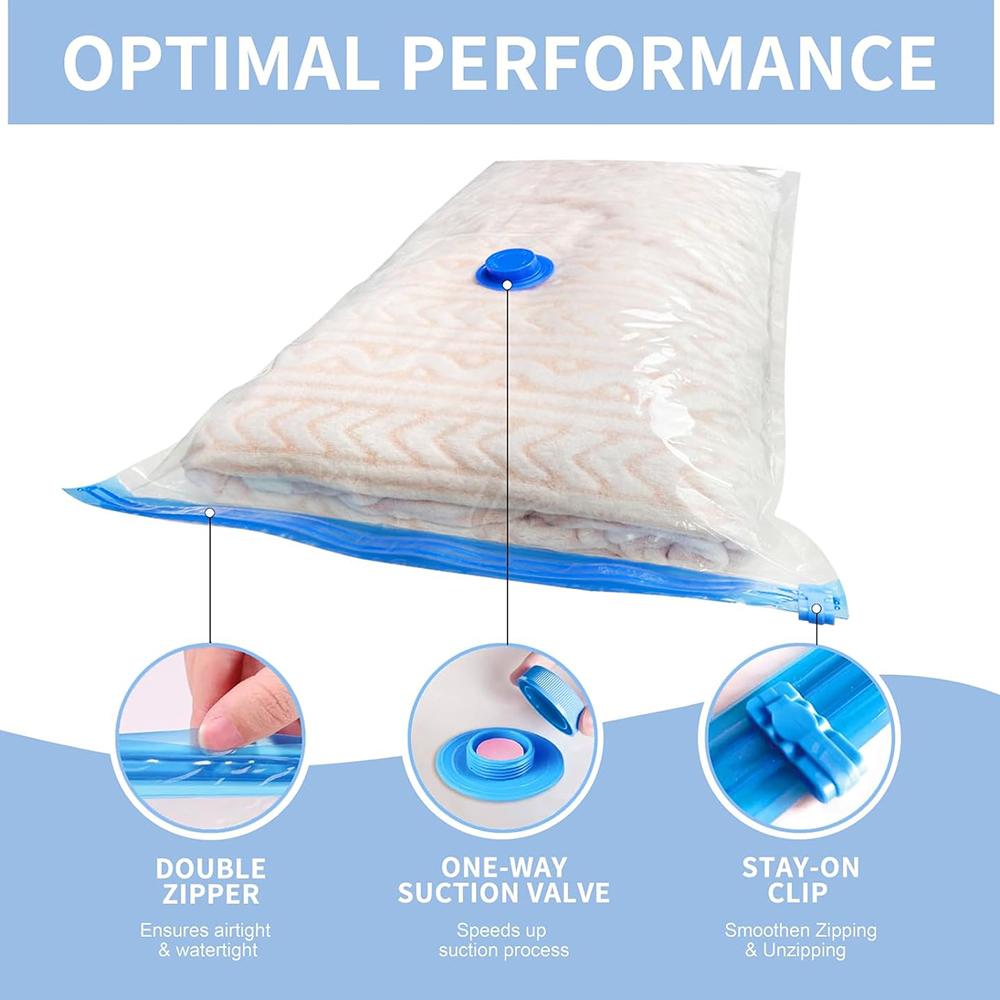 Vacuum Storage Bag for Clothing, Comforters, Blankets, Bedding Home Packing Organizers Not Include Pump