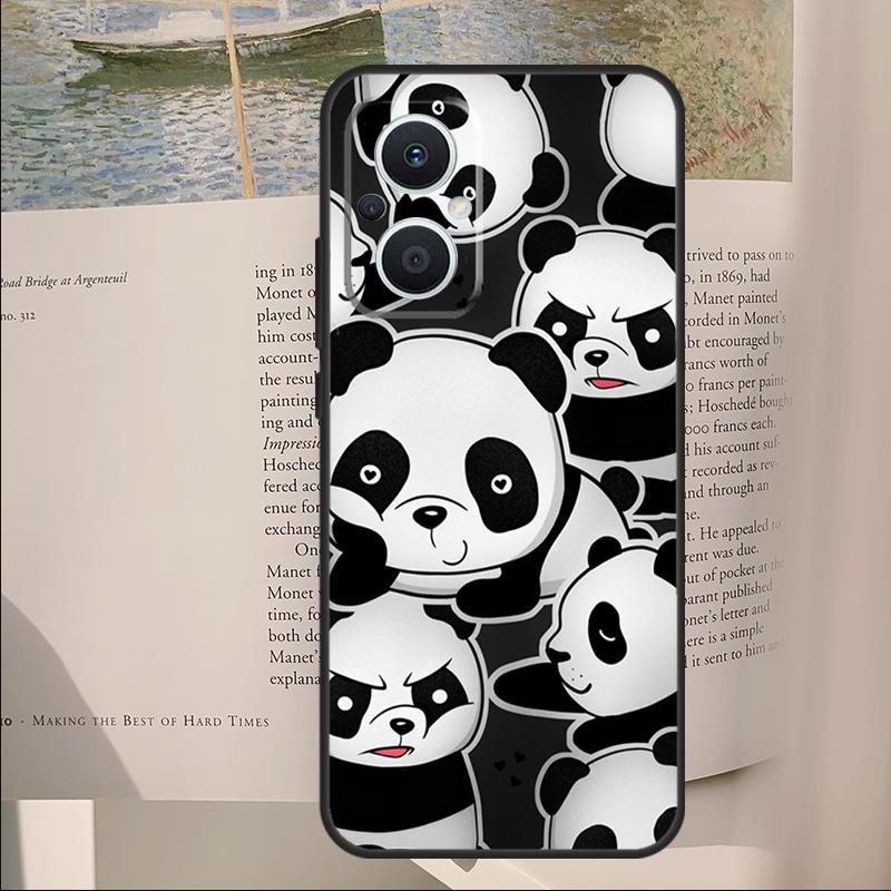 Panda Animal Cover For OPPO Reno 13F 11F 12F 14F 11 12 13 14 Pro 7 8 Lite OPPO Find X6 X5 X8 X9 Pro Case