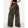 2026 Neue lässige Hose mit Leopardenmuster für Damen, lockere Passform, elastischer Bund, bedruckte Wide-Leg-Hose