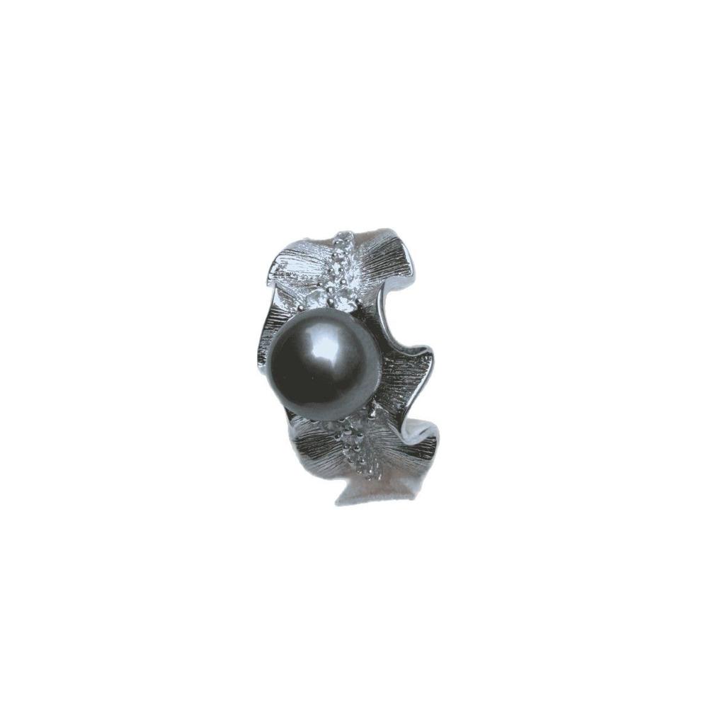Qiqi Light Luxury Atmospheric Wave Pearl Ring Empty Support Women'S Jewelry Tahitian Ring Small Fresh High-End Women