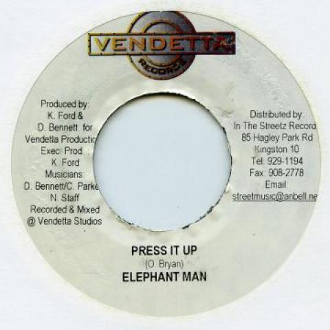 

7inch Record ELEPHANT MAN - Press It Up Vendetta 2004 Jamaica Reggae, Ska & Dub