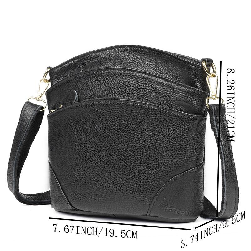 Women's Retro Cowhide Shoulder Bag - Fashionable Mid-Age Mother Genuine Leather Bucket Bag