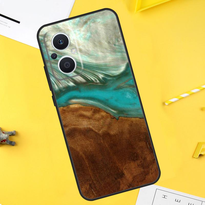 Wood Resin Pattern For OPPO Reno 7 8 Lite 8T 14F 13F 11F 12F 10 11 12 13 14 Pro OPPO Find X5 X6 X8 X9 Pro Case