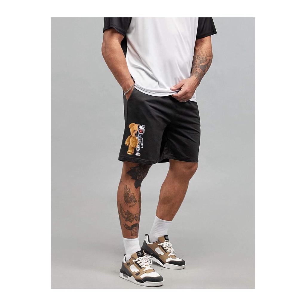 Schwarze bedruckte Herrenshorts