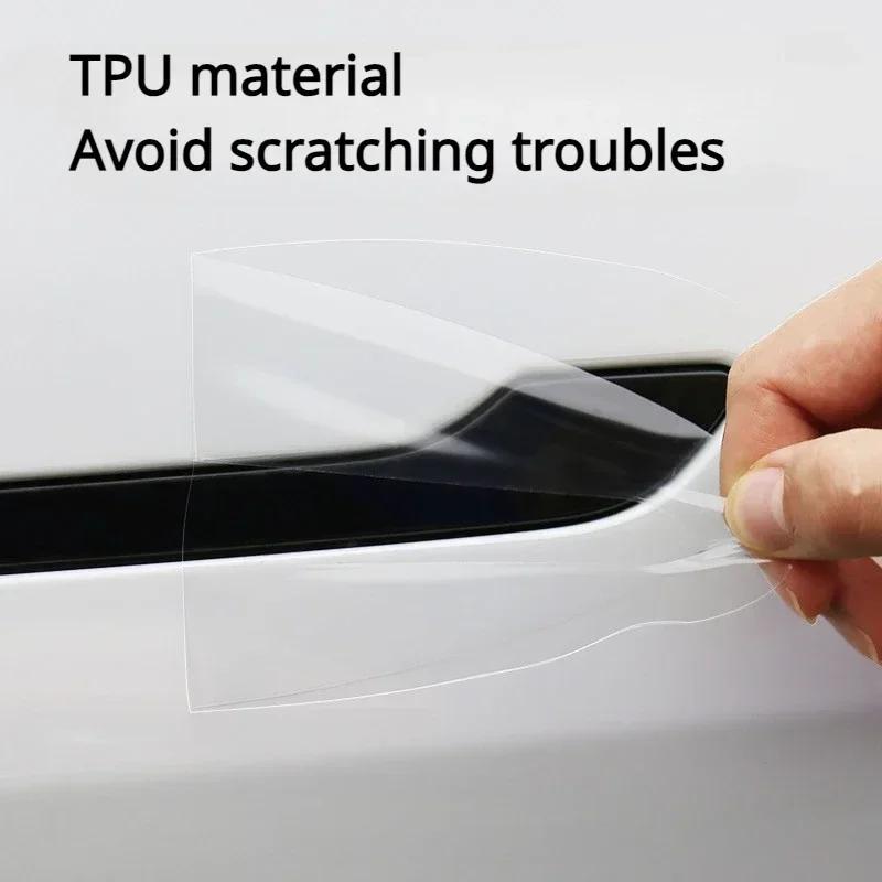 8 PCS For Tesla Model 3 Model Y 2017-2023 Door Handle Scratch Protector TPU Film Door Handle Paint Protective Film Car Clothing
