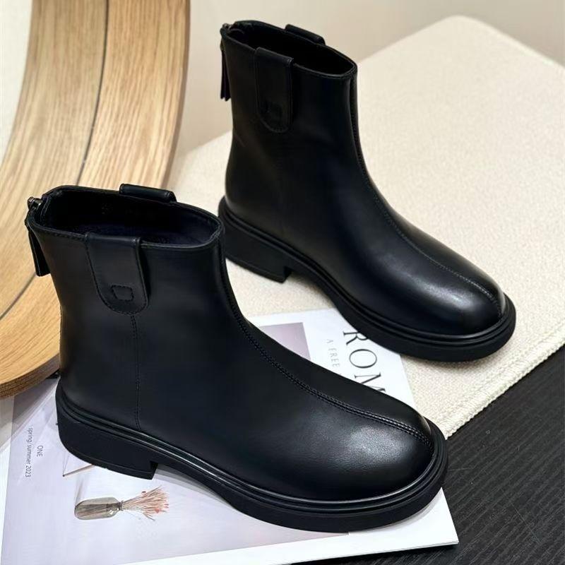 Thick-soled Chelsea boots 2025 new autumn and winter brown cigarette boots retro cigarette pipe single boots versatile Martin boots short boots