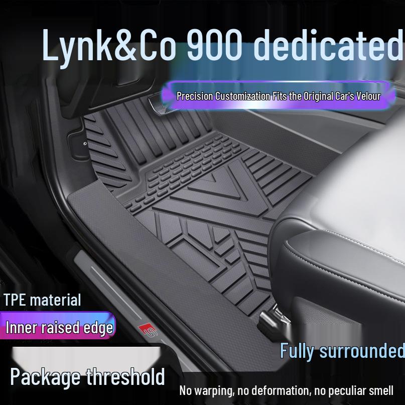 Lynk & Co 900 TPE Floor Mats: Waterproof, Full Coverage, Anti-dirty, Door Sill Protection.