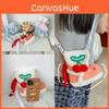 Plush Cartoon Shoe Shaped Shoulder Bag For Girls With Zipper Closure And Inner Pouch