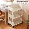 Children's Multi-Layer Narrow Bookshelf with Wheels