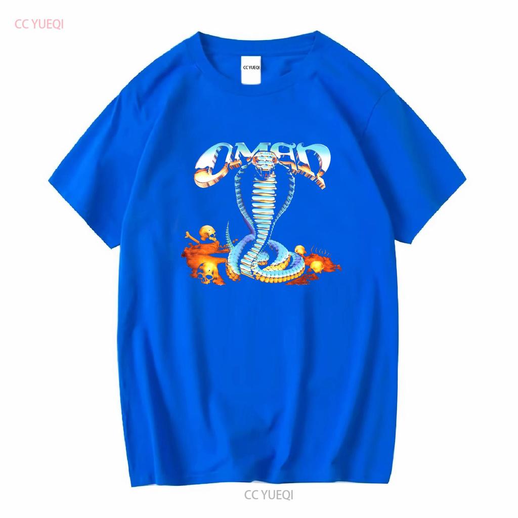 Omen T Shirt Warning Of Danger Heavy Metal Band Mens Small Long or Short Sleeves Vintage Washed Graphic Soft