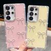 For Samsung Galaxy S25 Ultra Case Rhinestone Edge Butterfly Bow Decor TPU+PC IMD Phone Cover