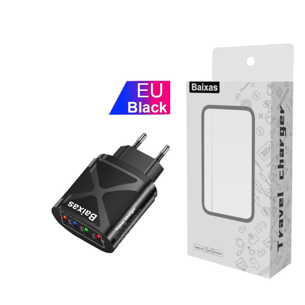 4-Port USB Travel Charger 5V/2.4A Fast Charge - AU/EU/UK/US Plug