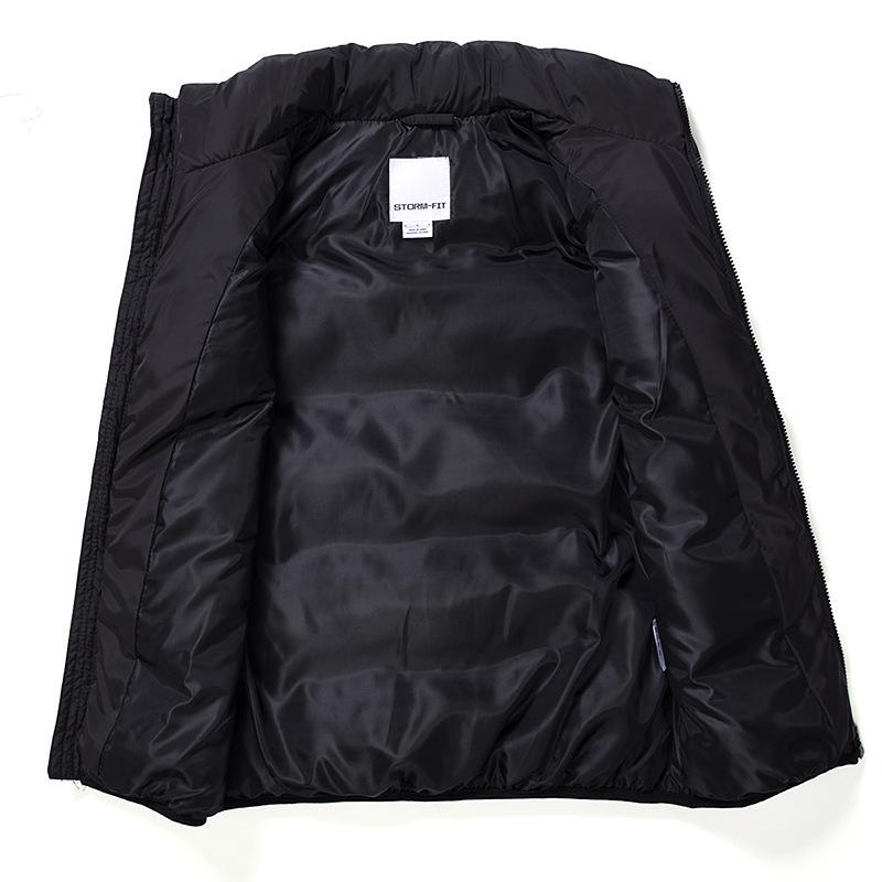 Men's Stand Collar Sleeveless Nylon Vest - Warm and Casual for Autumn/Winter