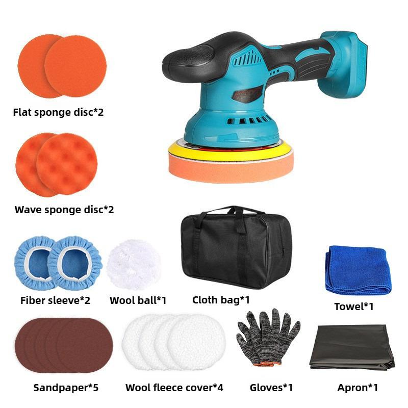 21V Přenosná elektrická leštička Domácí voskovací brusný nástroj Ruční integrovaná automobilová leštička