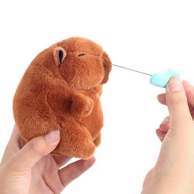 Cartoon Capybara Anhänger Plüsch Spielzeug Pull String Eis Erdbeere Puppe Tasche Hängende Ornamente Keychain Desktop Dekoration