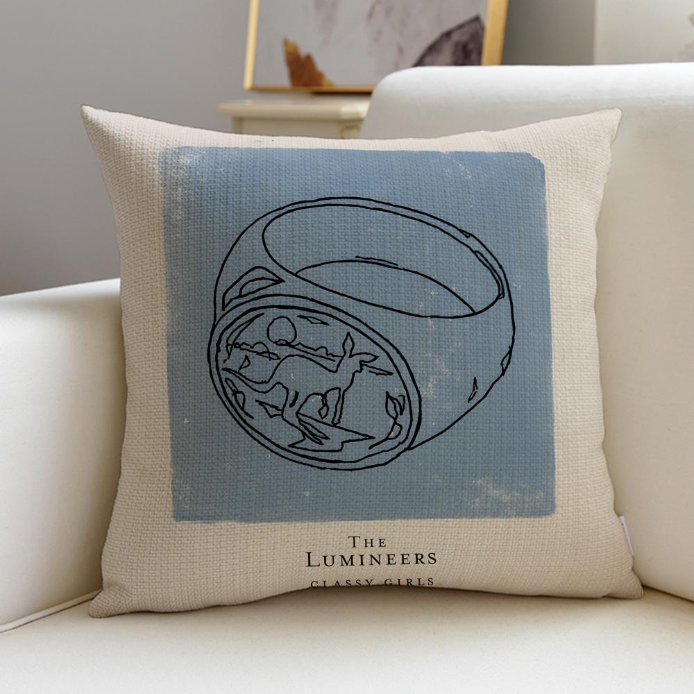 

Folk TThe LumineersS Cushion Cover Breathable and skinfriendly linen pillowcase square removable and washable cushion 30X30cm
