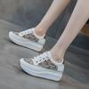 Inner height-increasing women's shoes platform muffin small leather versatile summer casual muffin large size small white shoes women's board shoes