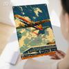 Vintage Airplane Takeoff Aluminum Metal Wall Art  WeatherResistant PreDrilled Bohemian Style AviationThemed Decor for Indoo