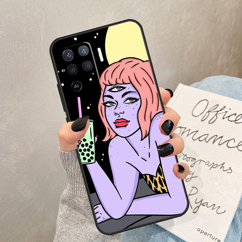 Hippie Grunge Art Case For Oppo A5 Pro A15 A17 A57 A77 A94 A74 A54 A16 A76 A96 A40 A60 A80 A18 A38 A58 A78 A98