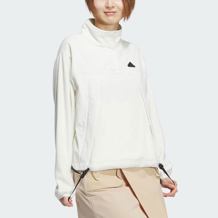Adidas City Escape Loose Fit Sweatshirt Women Jacket Han-Jade-White JE8582