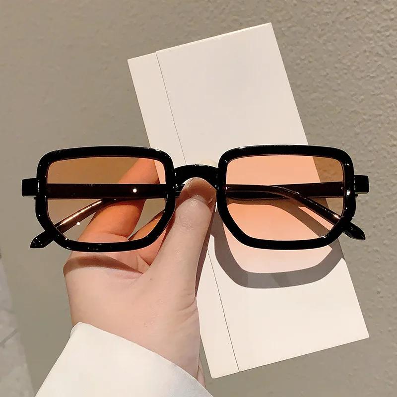 

New Small Frame Vintage Square Sunglasses Women For Men Trend Luxury Brand Designer Sun Glasses Punk Popular Orange Shades UV400