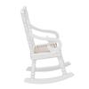Miniature Wooden Rocking Chair 1:12 Scale Dollhouse Furniture Handcrafted Birch Wood Model Home Decor White