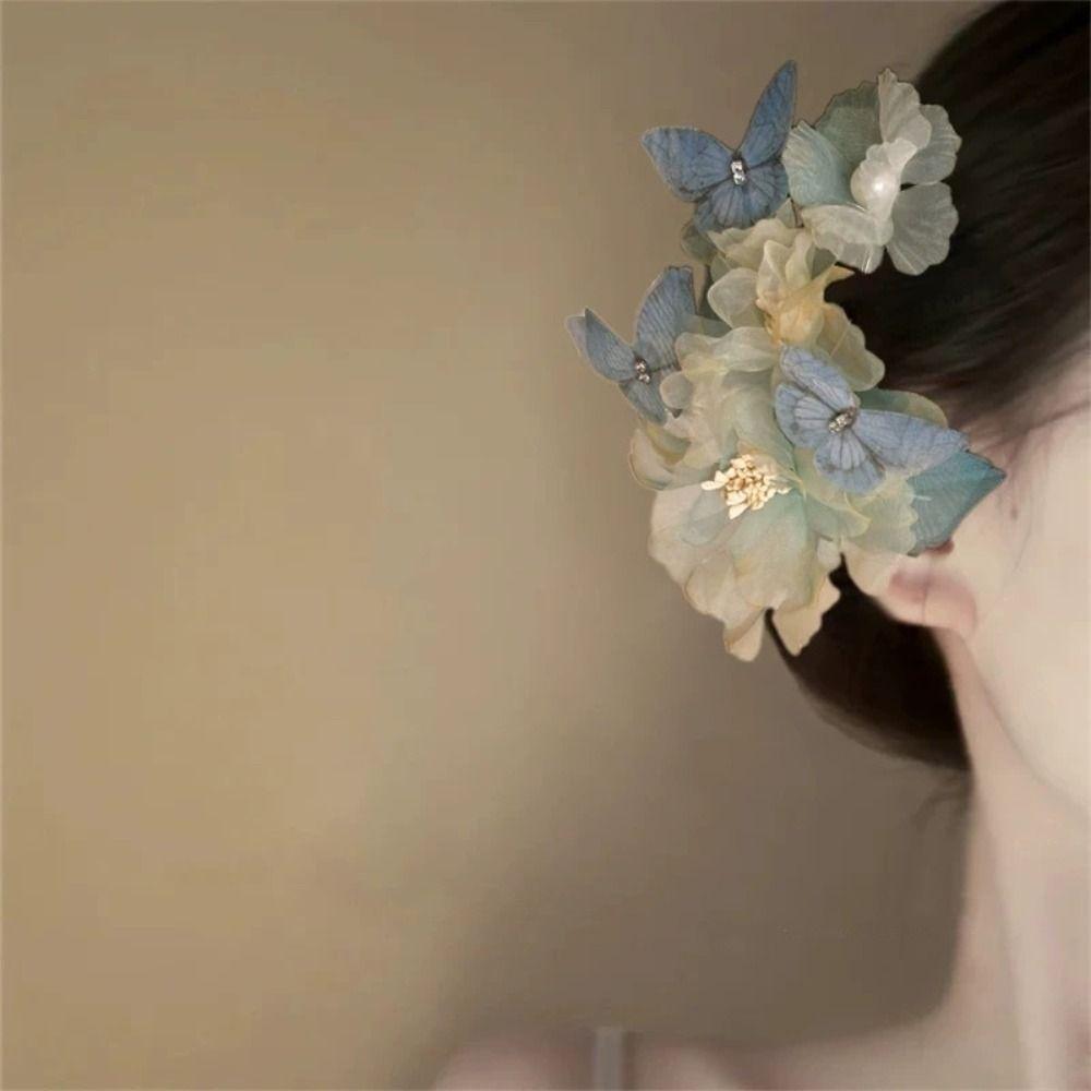 Flower Hair Claw Plastic Side Hairgrips Elegant Hairpins Parties