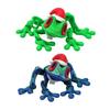 Yousheng 2Pcs Christmas Frog Fridge Magnet 3D Printed Movable Joints Santa Hat Frog Fidget Toy Articulated Animal Figurine Fridge Magnetic Frog