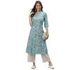 Stylum Women's Floral Print Rayon A-Line Kurta (FIONAAQUA38_Aqua, M)