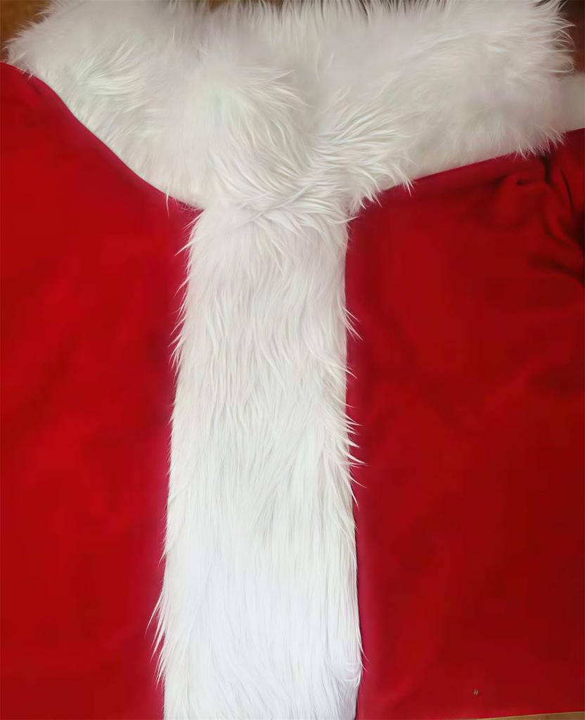 [NOKIJP] Luxury 7-Piece Thick Santa Claus Costume Set for Adults, Christmas Costume with Reindeer, Long Sleeves, Party Outfit